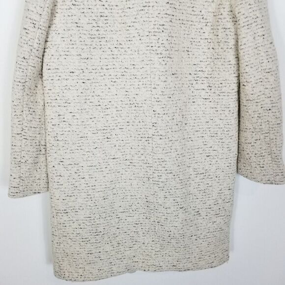 Mind Bridge Women Wool  Blend Zip Up Peacoat  Sz S Textured Pockets Beige - Picture 6 of 8
